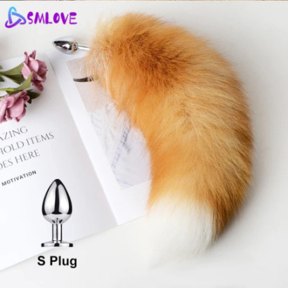 Separable Butt Plug Real Sexy Fox Tail Anal Toys For Women Metal Anal Plug Cosplay Adult Erotic Game Sex Toys For Couple Men - A