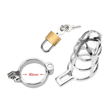 HotX New Stainless Steel Cock Cage Device Control Gird Cage Penis Sleeve Cover with Padlock Erotic Bondage Adult Sex Toy for Men